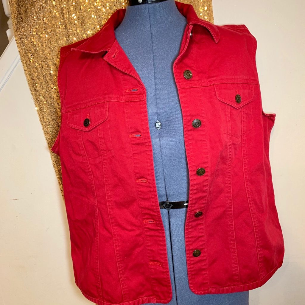 Red Button Down Vest